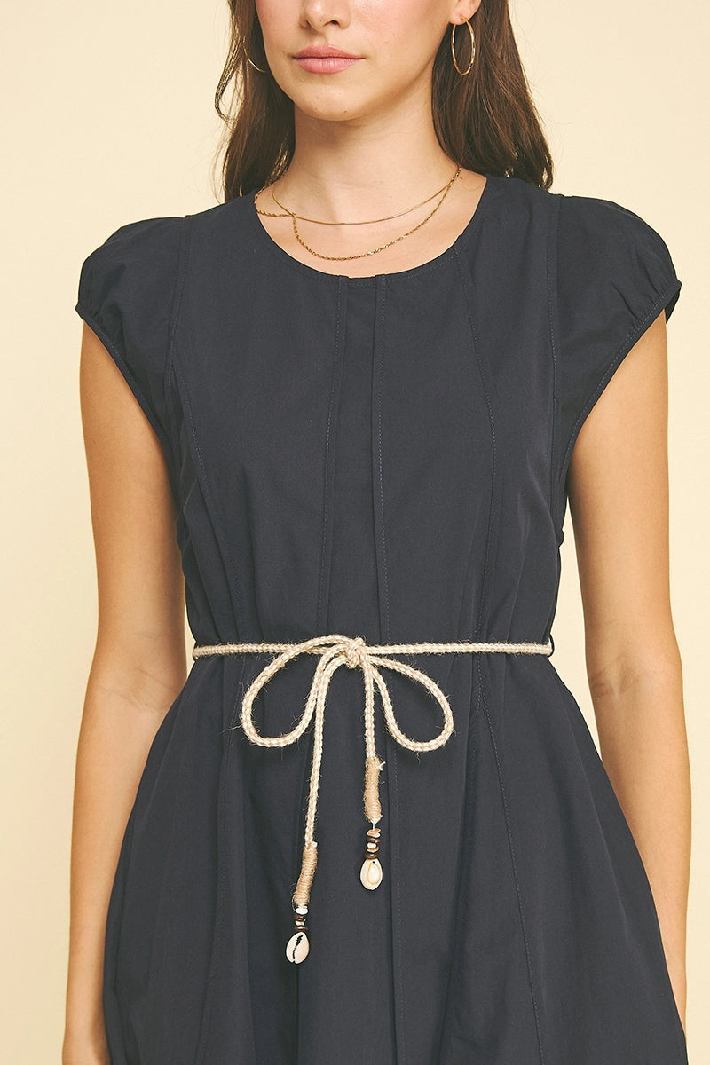 Midi Dress w/Rope Belt