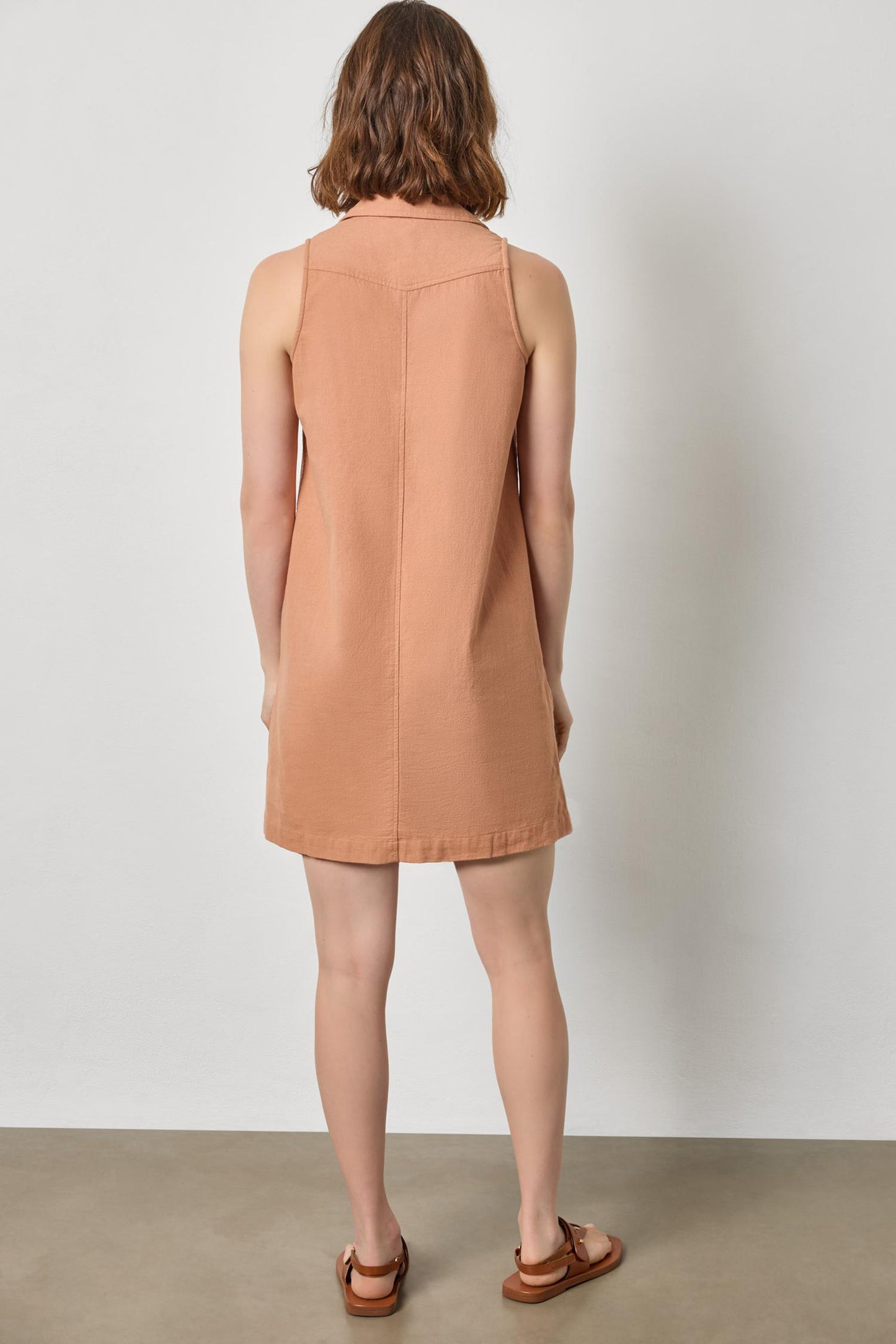 Sleeveless Pleat Pocket Dress