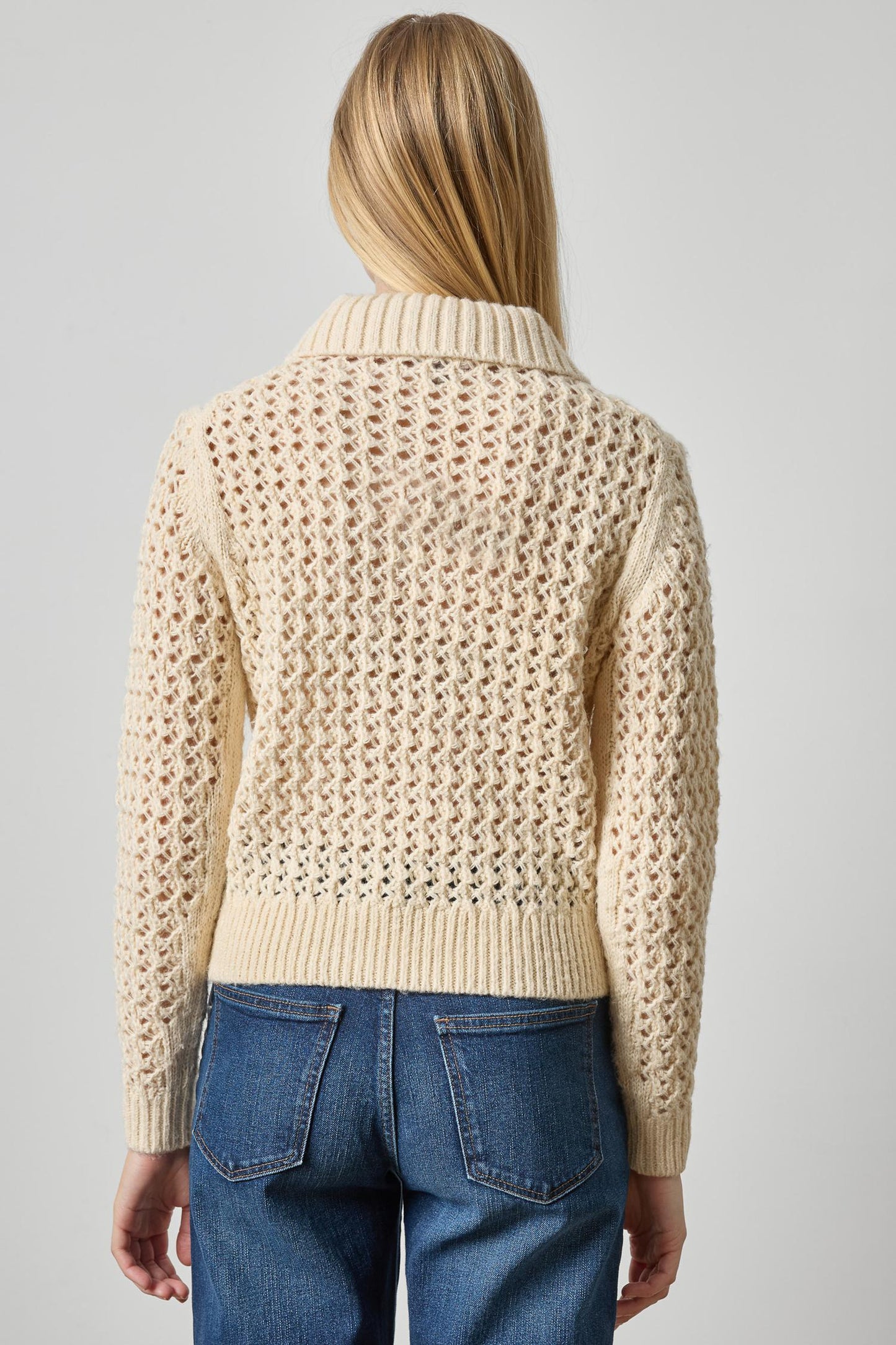 Textured Polo Sweater