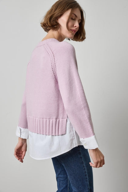 Mixed Media Crewneck Sweater