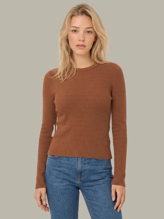 Leni Novelty Rib LS Crewneck