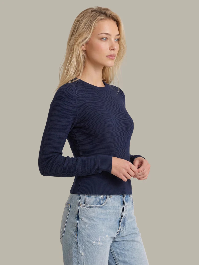 Leni Novelty Rib LS Crewneck