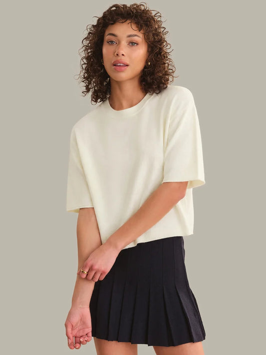 Colette Solid Crew Neck Boxy Tee