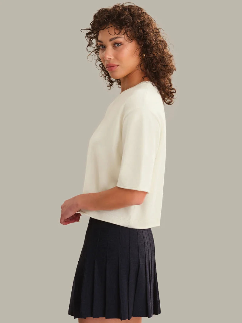 Colette Solid Crew Neck Boxy Tee