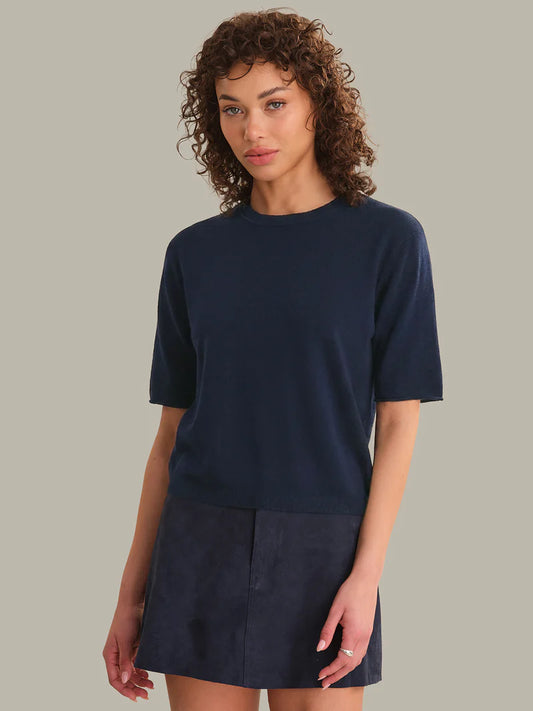 Colette Solid Crew Neck Boxy Tee