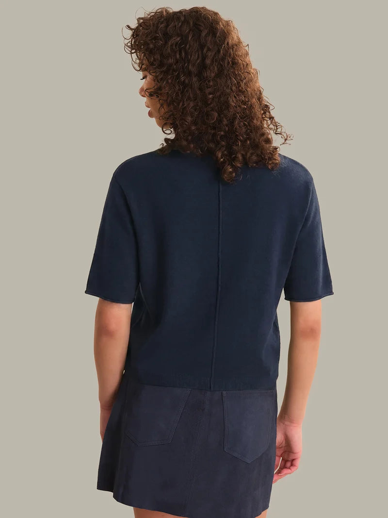 Colette Solid Crew Neck Boxy Tee