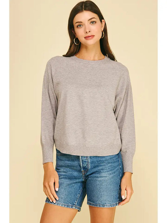 Raglang Sleeve Crewneck Sweater