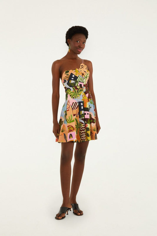 Tropical Painting Mini Dress