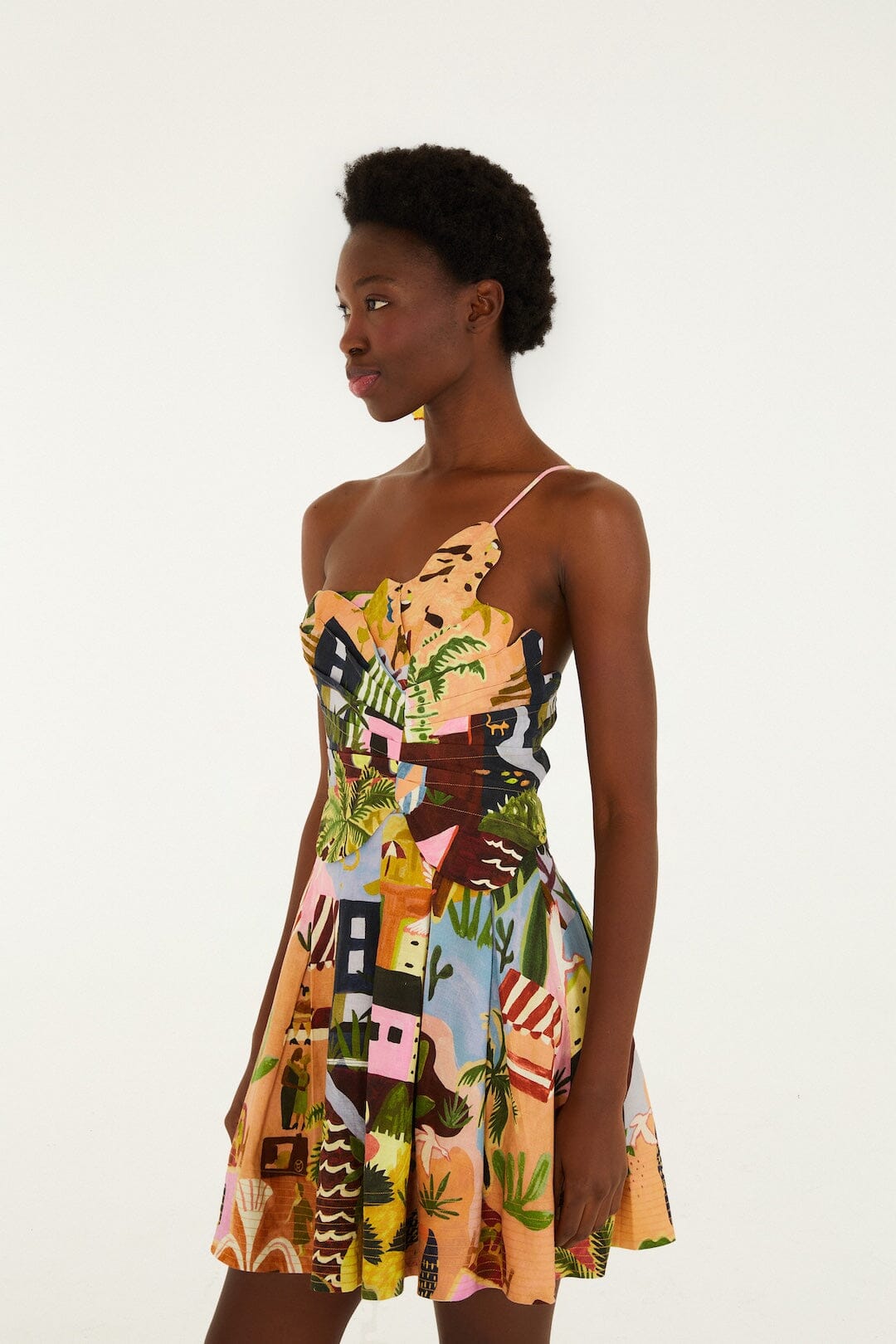 Tropical Painting Mini Dress