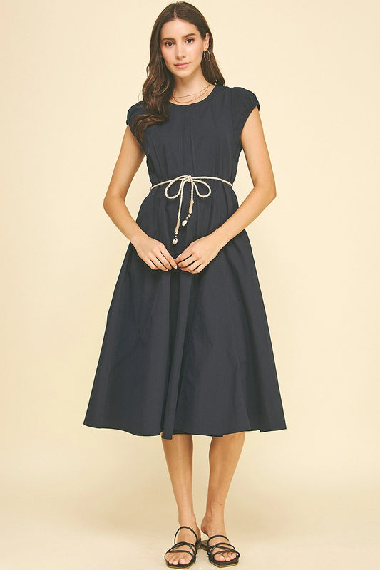 Midi Dress w/Rope Belt