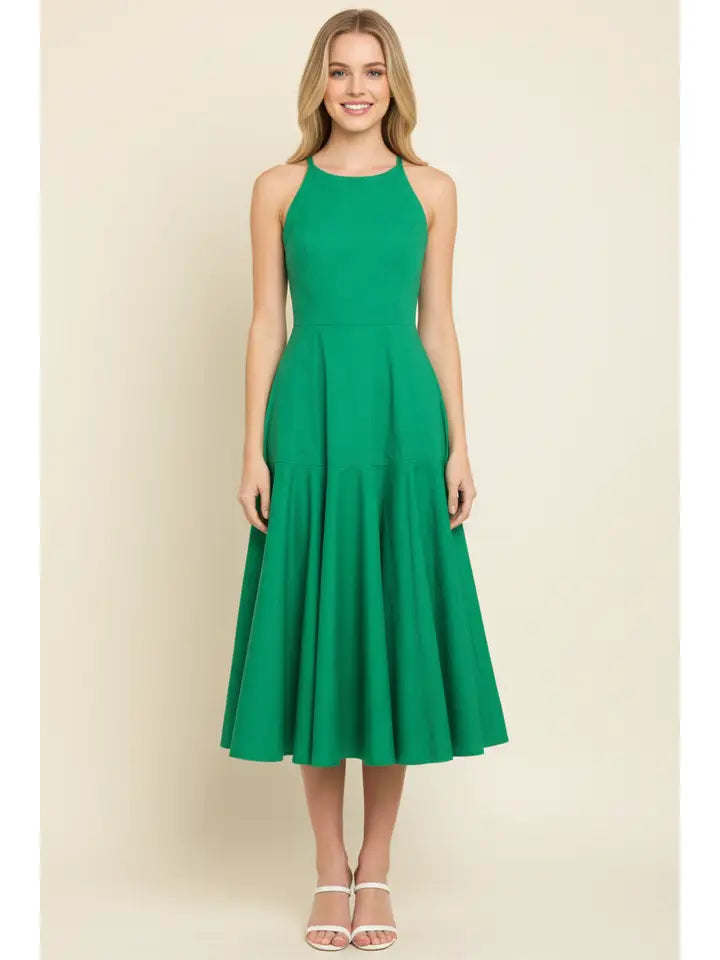 Halter Neck Midi Dress