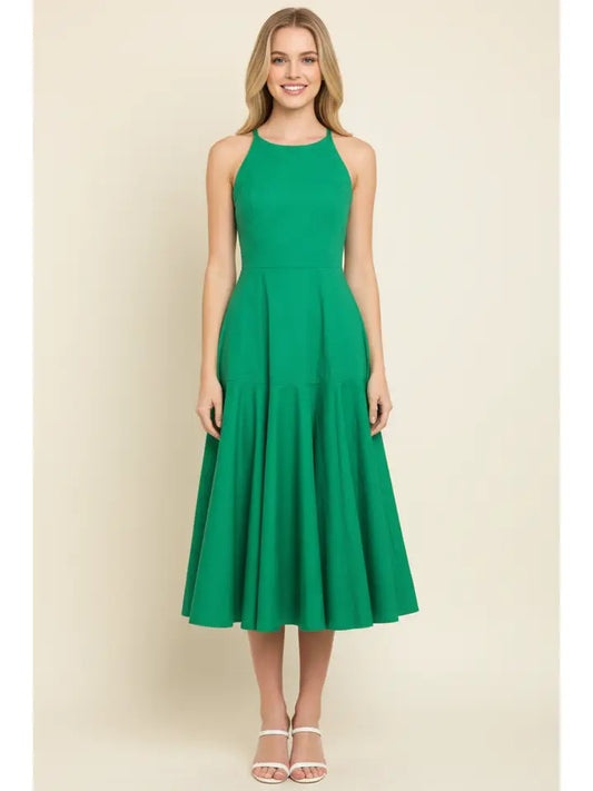Halter Neck Midi Dress