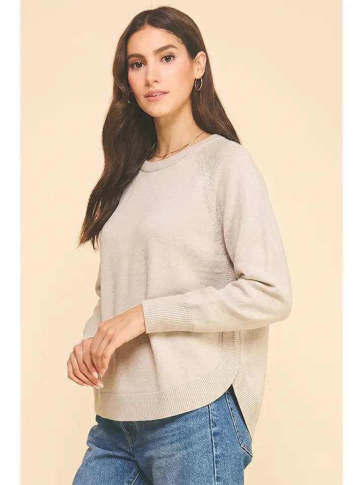 Raglang Sleeve Crewneck Sweater