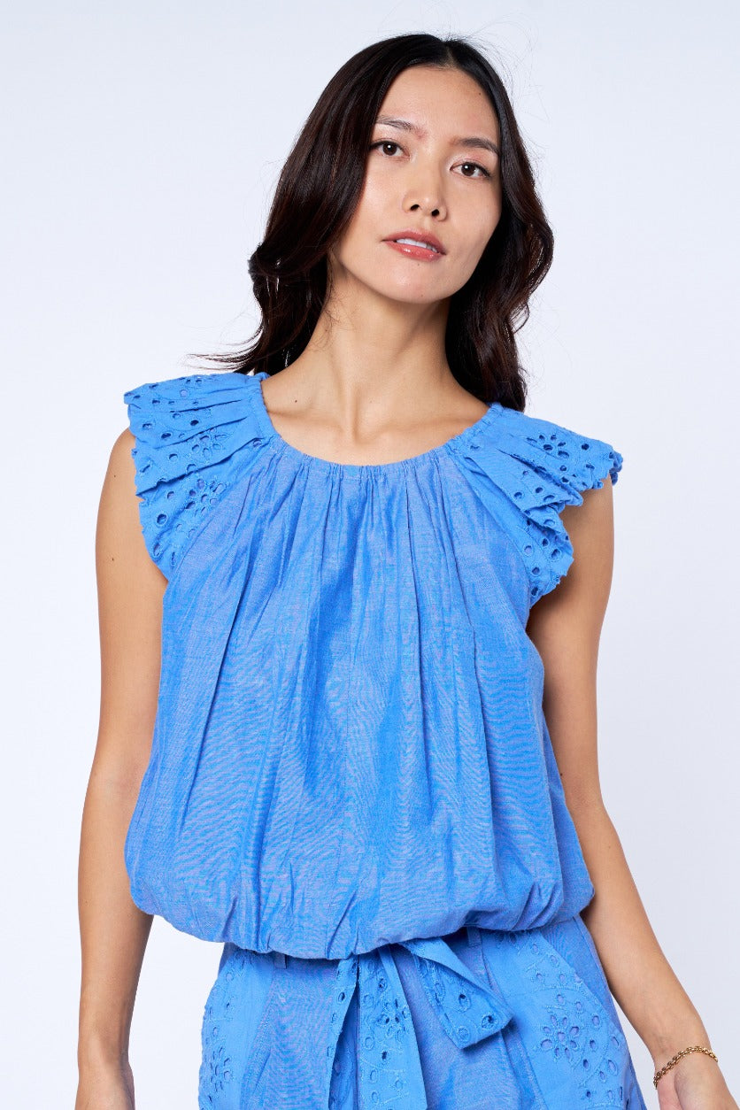 Eyelet Bubble Top