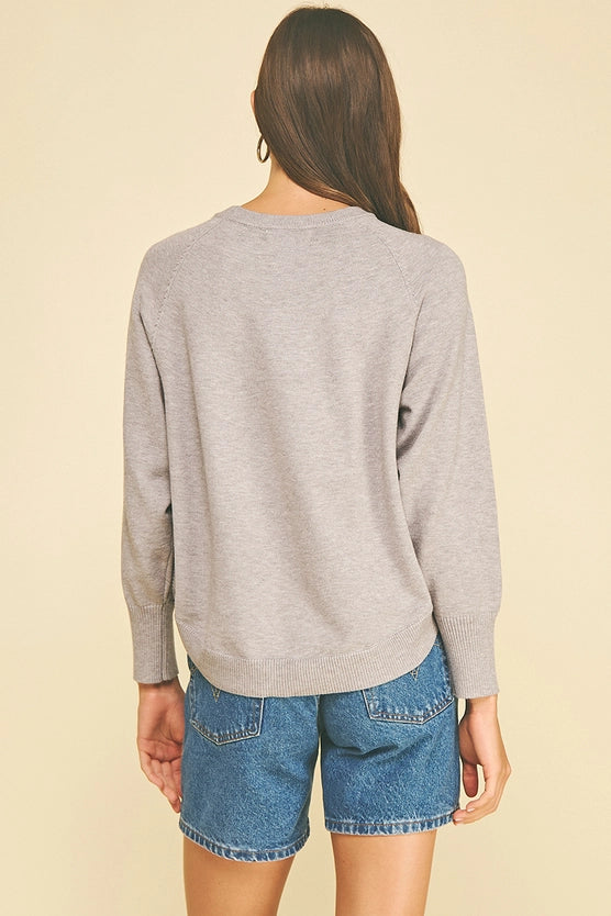 Raglang Sleeve Crewneck Sweater