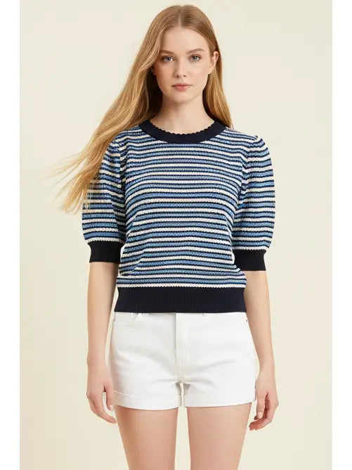 Contrast Striped Knit Top