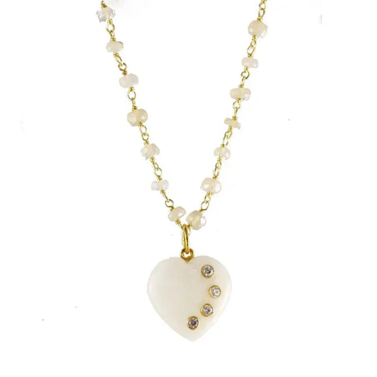 Moonstone Heart Necklace