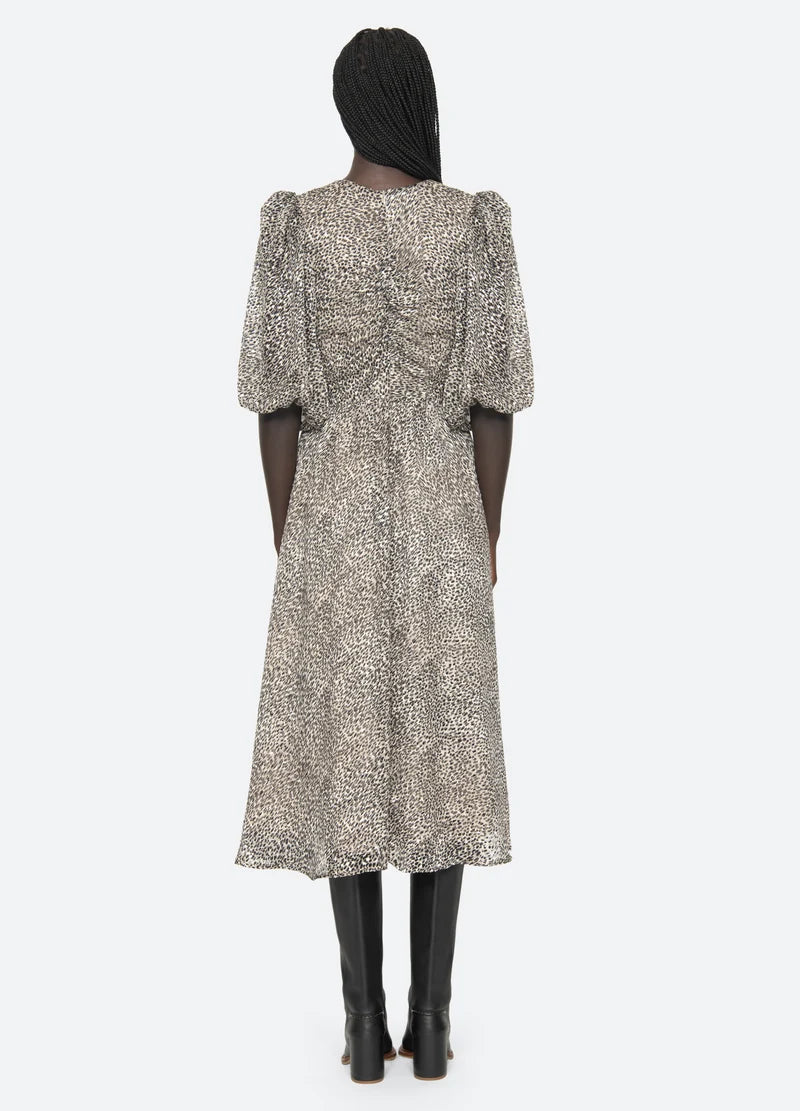 Charlize Print Ruched Dress