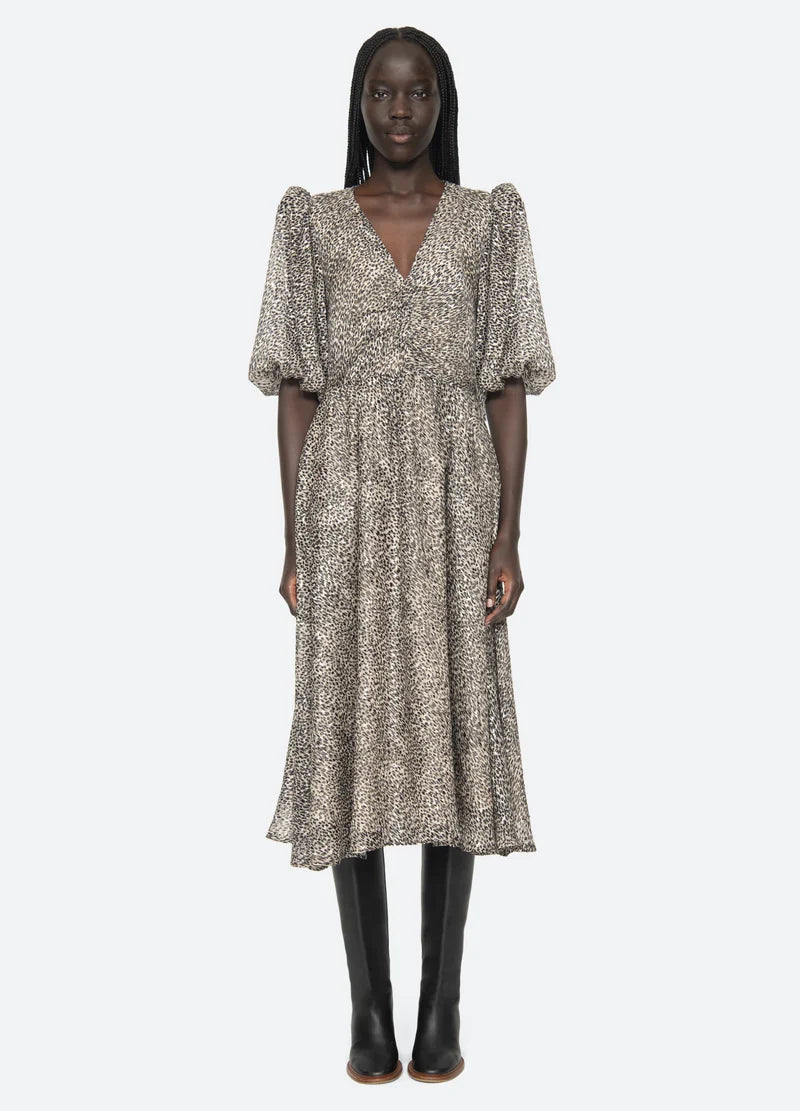 Charlize Print Ruched Dress