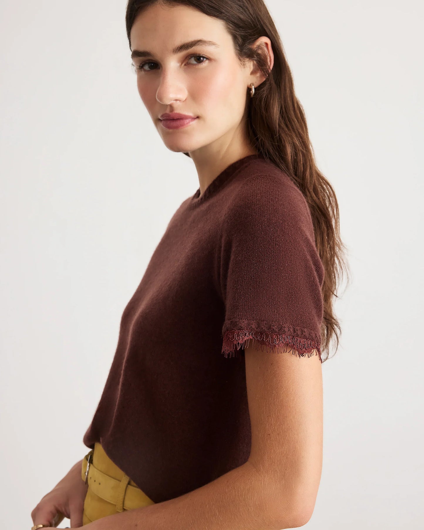 Dailey Cashmere Top with Lace