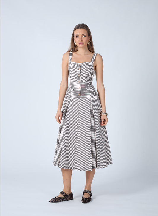 Pleated Midi Dress