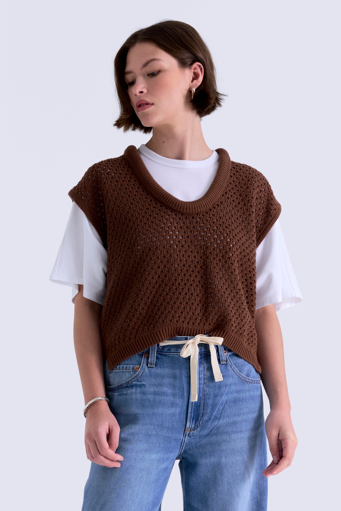Beck Open Knit Crop Sweater
