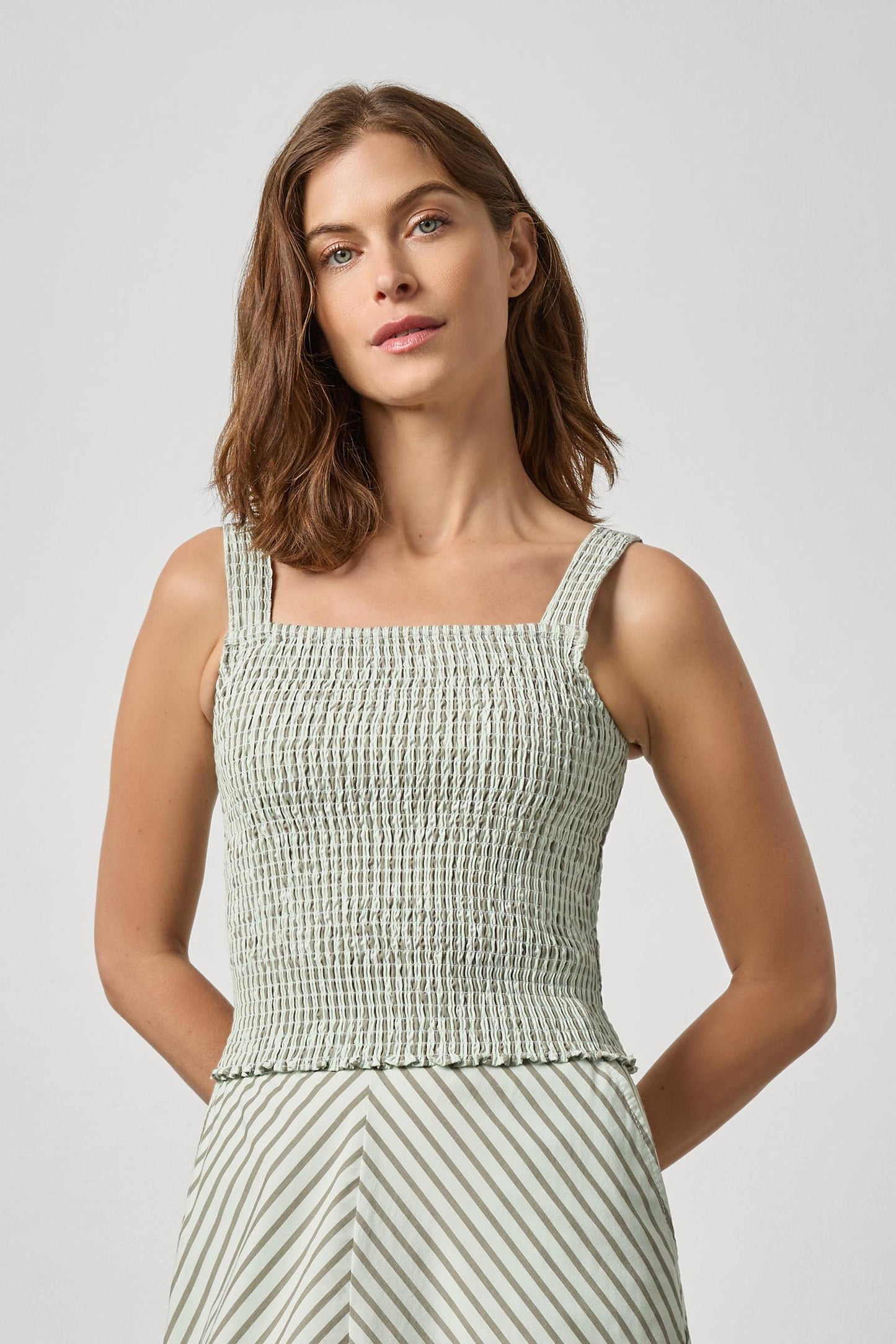 Striped Smocked Tank