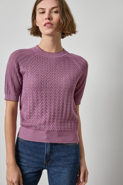 Mixed Stitch Crewneck Sweater