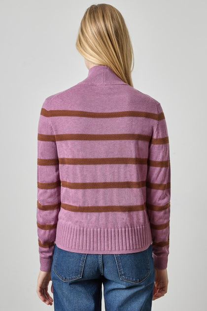 Textured Stripe Turtleneck Sweater