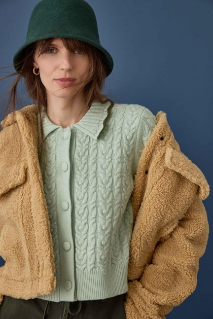Long Sleeve Polo Cardigan