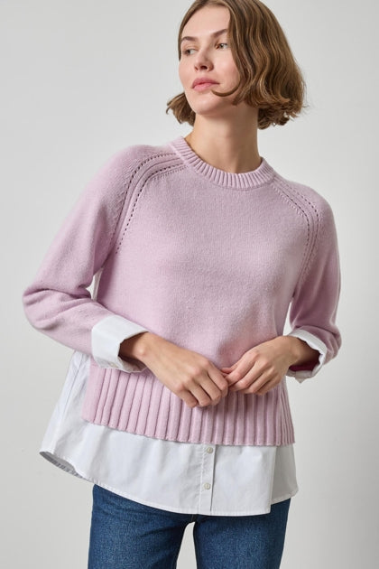 Mixed Media Crewneck Sweater