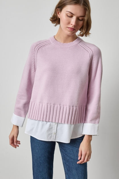 Mixed Media Crewneck Sweater
