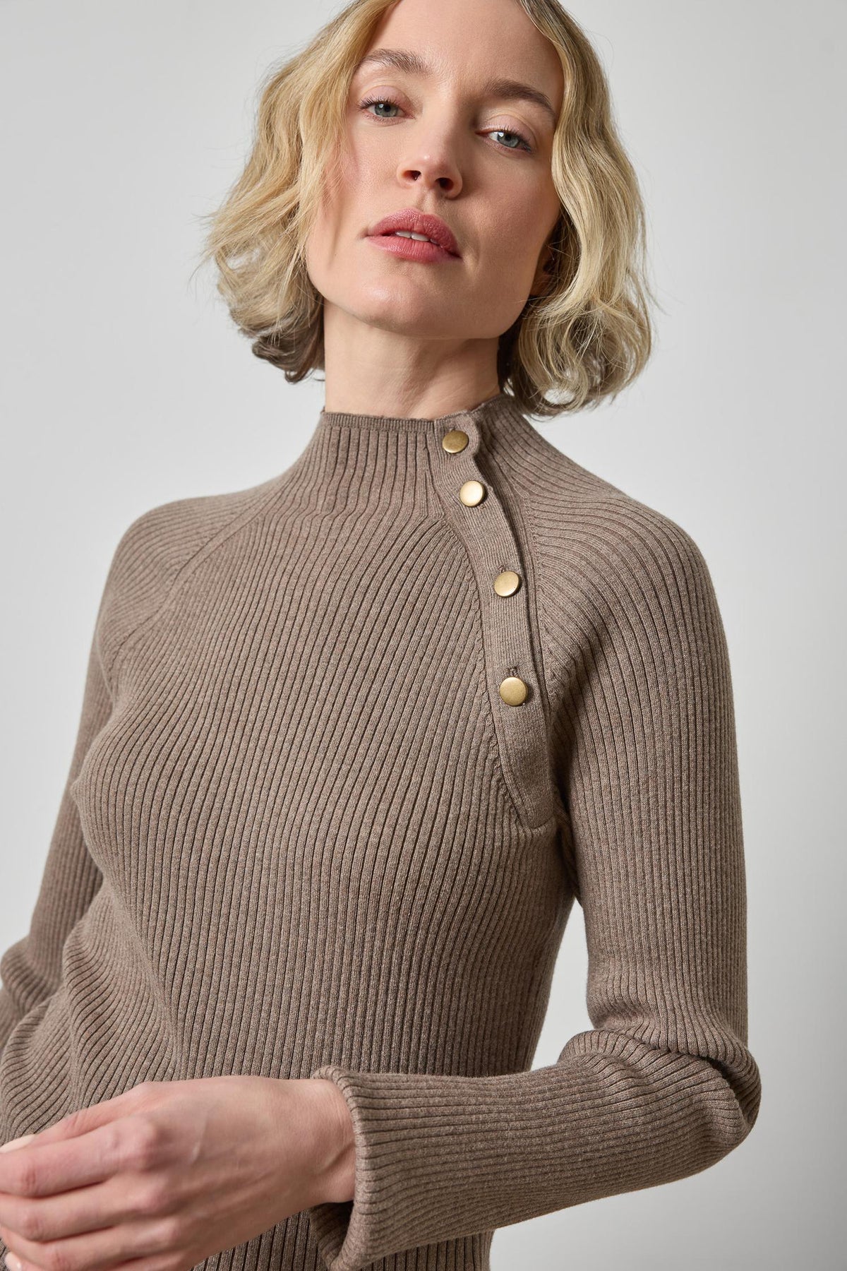 Button Neck Sweater