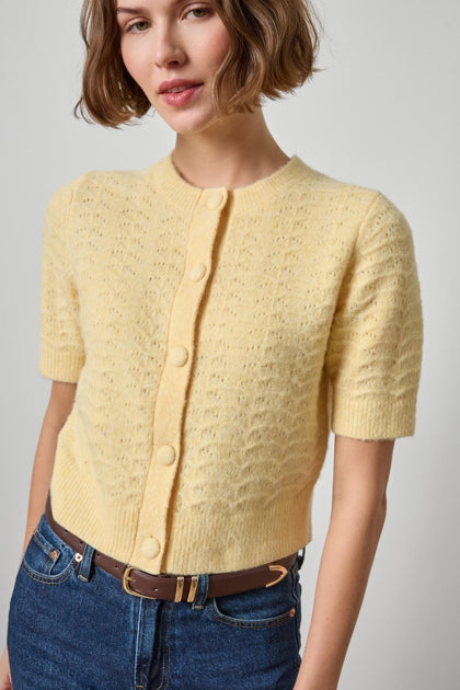 Short Sleeve Crewneck Cardigan