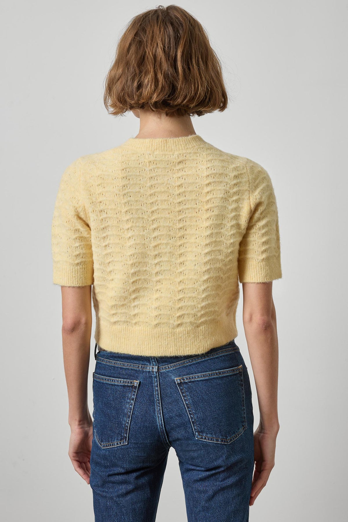 Short Sleeve Crewneck Cardigan