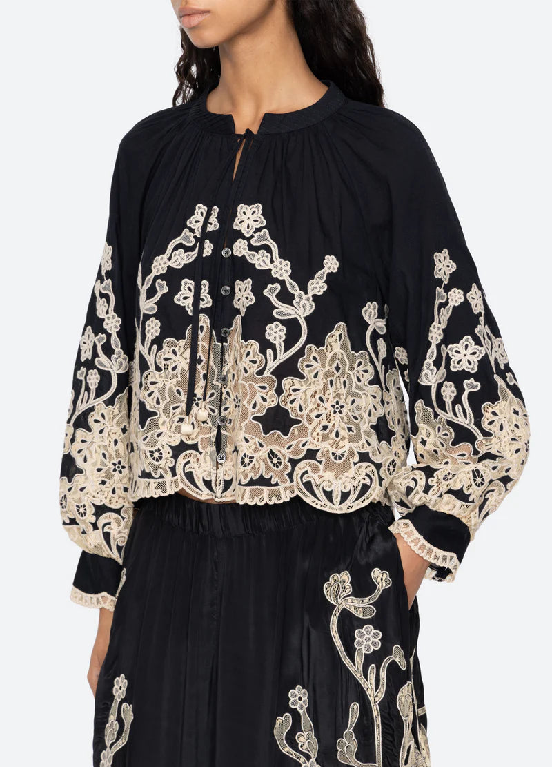 Gracelyn Lace Embroidered Top