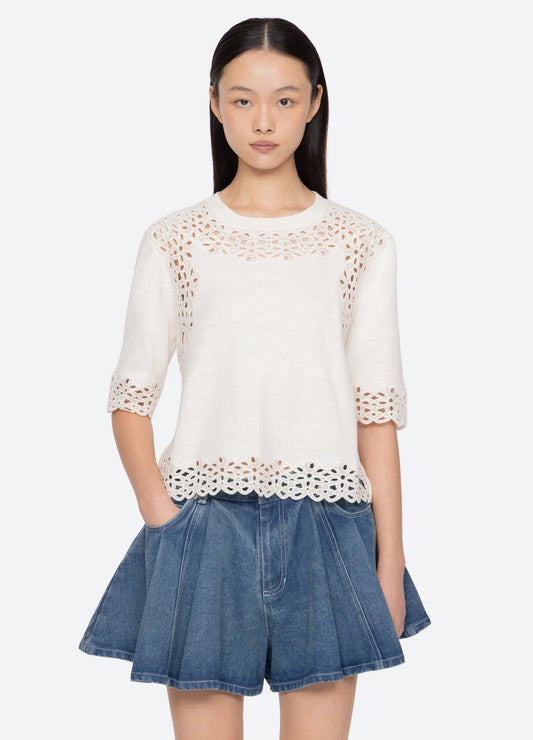 Leila Eyelet Sweater