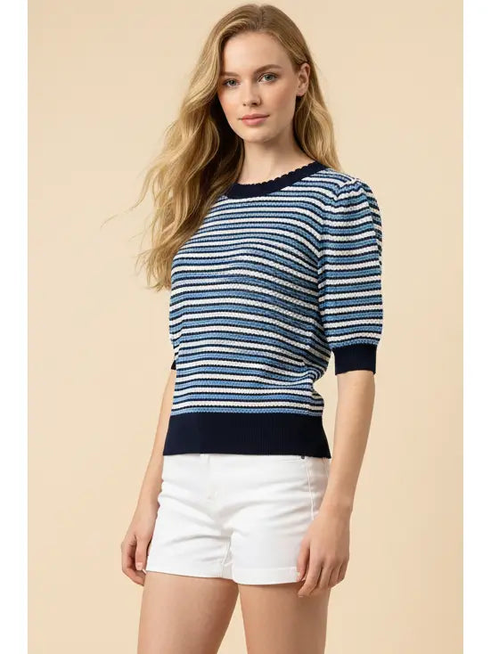 Contrast Striped Knit Top