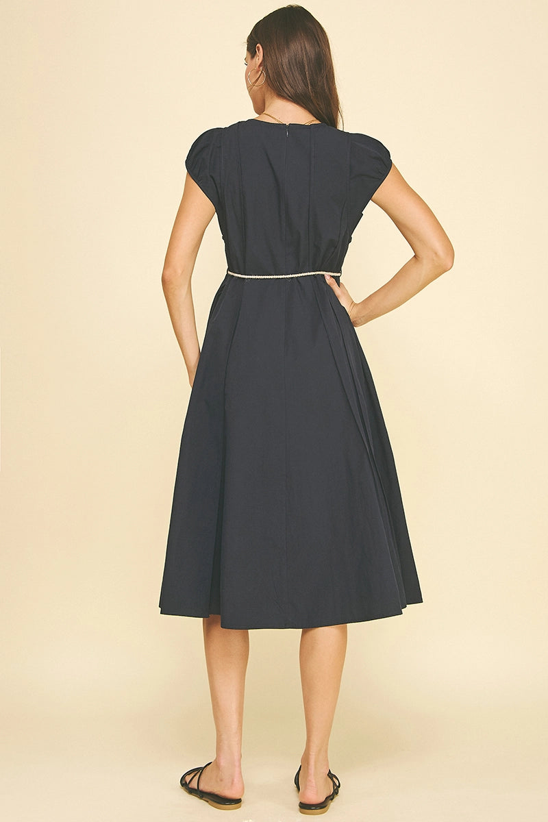Midi Dress w/Rope Belt