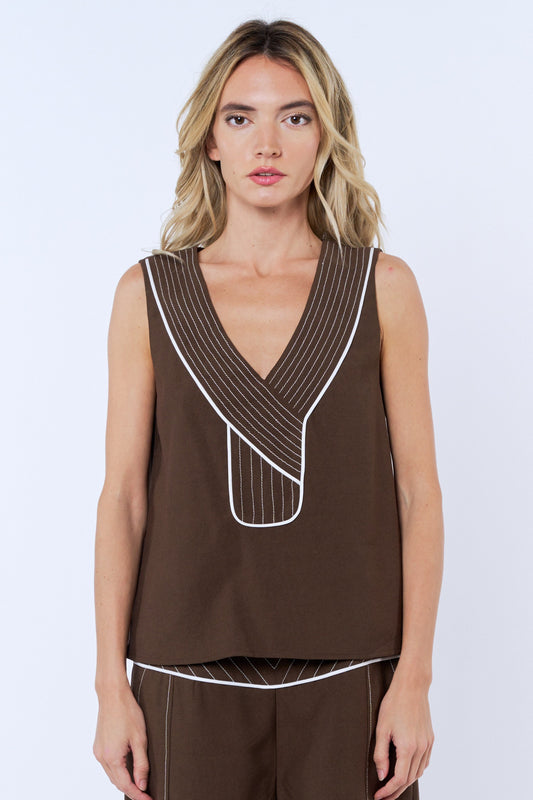 Topstitched Tank Top
