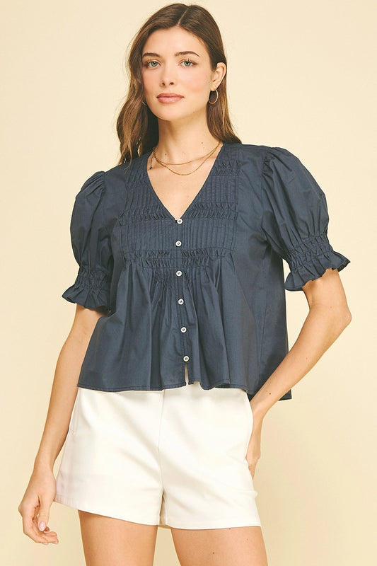Pintuck Detail Top