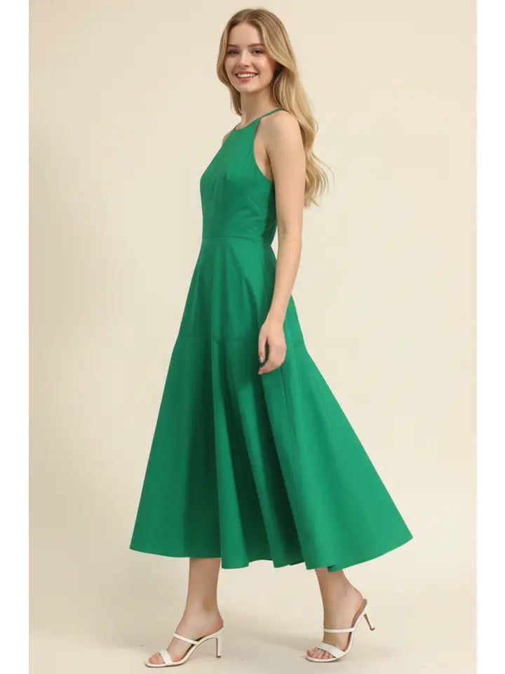 Halter Neck Midi Dress