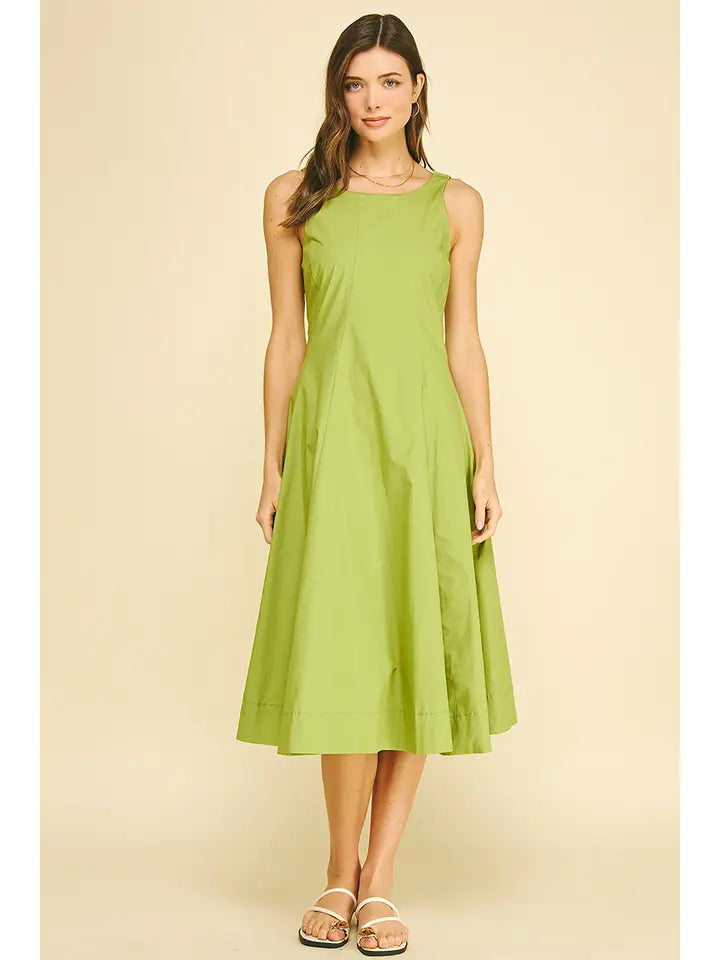 Fitted Bodice Flared Midi Dress