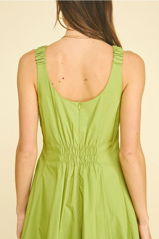 Fitted Bodice Flared Midi Dress