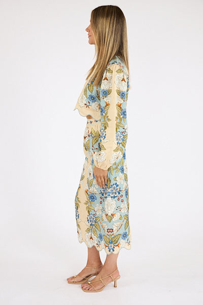 Garden Scarf Midi Skirt